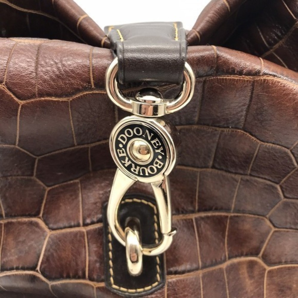 Dooney & Bourke Brown Croc-Embossed Shoulder Bag - Picture 2 of 11